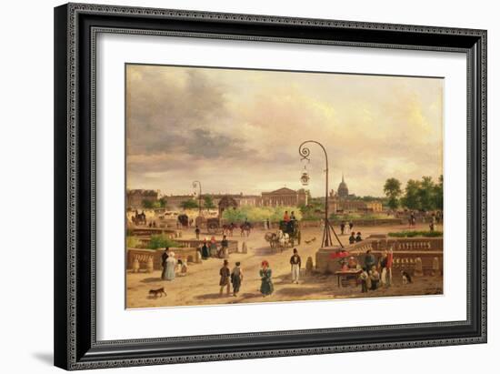 La Place De La Concorde in 1829-Guiseppe Canella-Framed Giclee Print