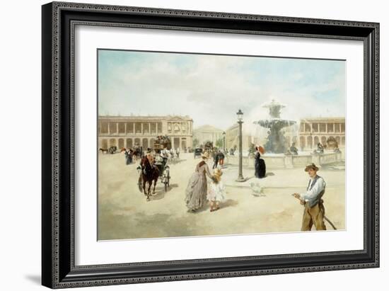 La Place De La Concorde (Oil on Board)-Vicente De Paredes-Framed Giclee Print