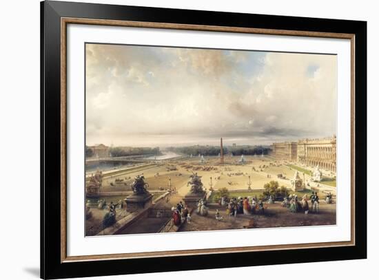 La Place De La Concorde, Paris-Carlo Bossoli-Framed Giclee Print