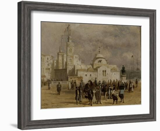 La place du Gouvernement à Alger-Adrien Dauzats-Framed Giclee Print