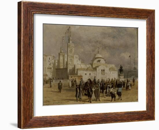 La place du Gouvernement à Alger-Adrien Dauzats-Framed Giclee Print