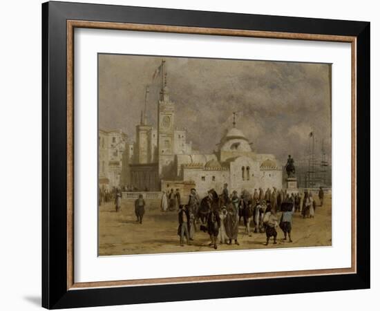 La place du Gouvernement à Alger-Adrien Dauzats-Framed Giclee Print