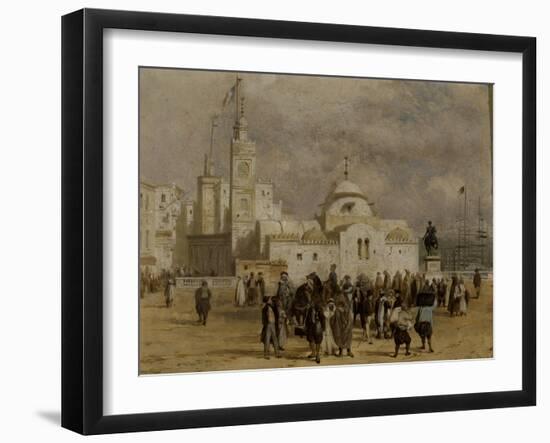 La place du Gouvernement à Alger-Adrien Dauzats-Framed Giclee Print