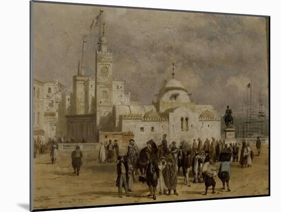 La place du Gouvernement à Alger-Adrien Dauzats-Mounted Giclee Print