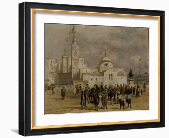 La place du Gouvernement à Alger-Adrien Dauzats-Framed Giclee Print