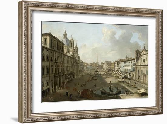 La Place Navone à Rome-Giovanni Pannini-Framed Giclee Print