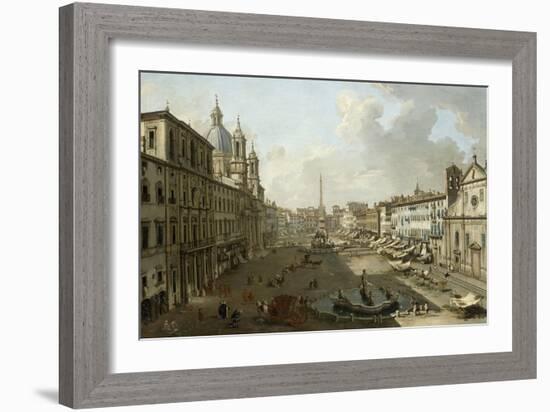 La Place Navone à Rome-Giovanni Pannini-Framed Giclee Print