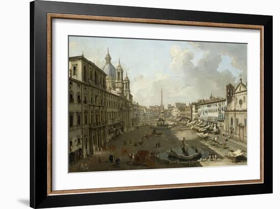 La Place Navone à Rome-Giovanni Pannini-Framed Giclee Print