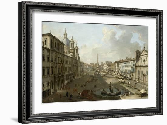 La Place Navone à Rome-Giovanni Pannini-Framed Giclee Print