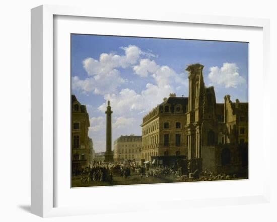 La Place Vendôme et la rue de Castiglione, avec les ruines de l'église des Feuillants-Etienne Bouhot-Framed Giclee Print