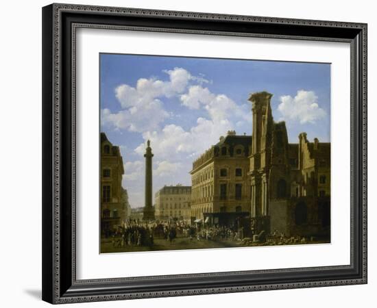 La Place Vendôme et la rue de Castiglione, avec les ruines de l'église des Feuillants-Etienne Bouhot-Framed Giclee Print