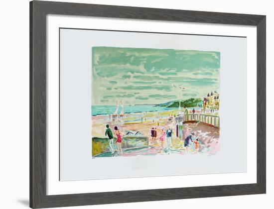 La plage d'Houlgate-Jean Claude Picot-Framed Collectable Print