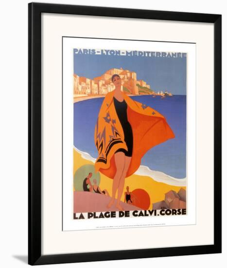 La Plage De Calvi Framed Art Print By Roger Broders Artcom