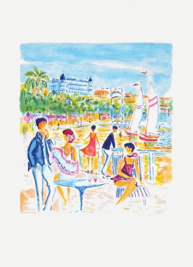 Jean Paul Sartre Au Festival De Cannes Sur La Plage Du