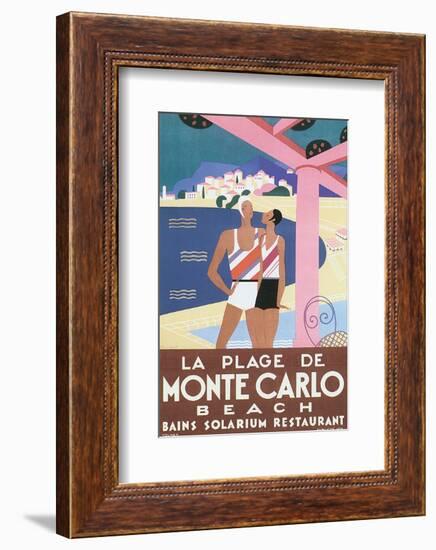 La Plage de Monte Carlo Beach-Alfred Tolmer-Framed Art Print