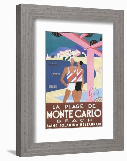 La Plage de Monte Carlo Beach-Alfred Tolmer-Framed Art Print