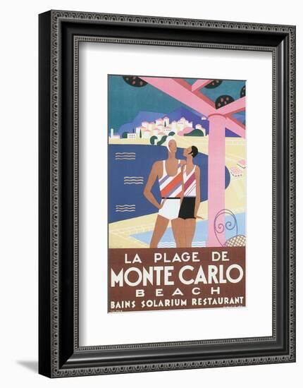 La Plage de Monte Carlo Beach-Alfred Tolmer-Framed Art Print