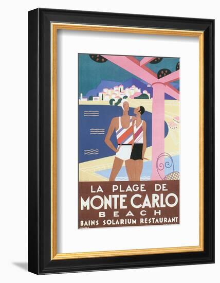 La Plage de Monte Carlo Beach-Alfred Tolmer-Framed Art Print