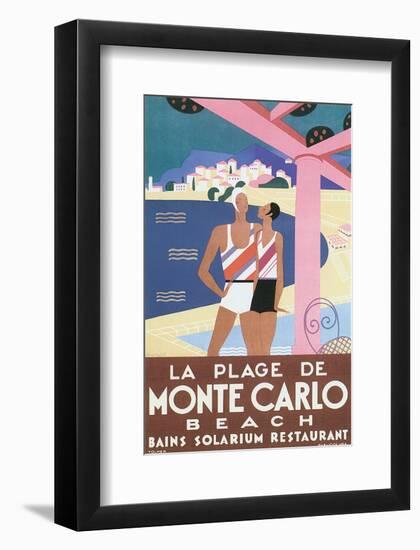 La Plage de Monte Carlo Beach-Alfred Tolmer-Framed Art Print