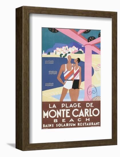 La Plage de Monte Carlo Beach-Alfred Tolmer-Framed Art Print