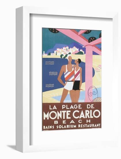 La Plage de Monte Carlo Beach-Alfred Tolmer-Framed Art Print