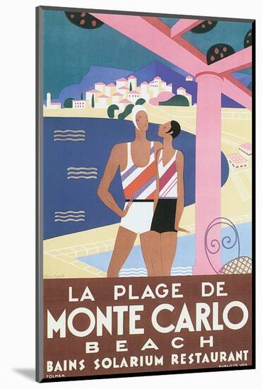 La Plage de Monte Carlo Beach-Alfred Tolmer-Mounted Art Print