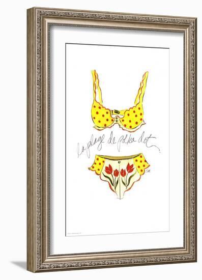 La Plage de Polka Dot-Tina-Framed Art Print