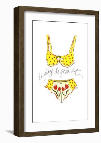 La Plage de Polka Dot-Tina-Framed Art Print