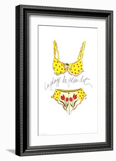 La Plage de Polka Dot-Tina-Framed Art Print