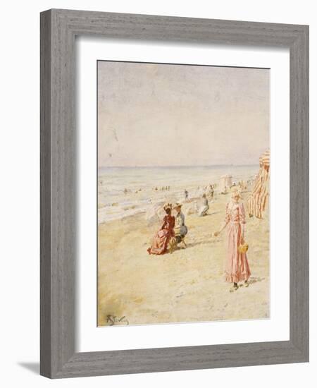 La Plage, Ostende-Alfred Emile Léopold Stevens-Framed Giclee Print