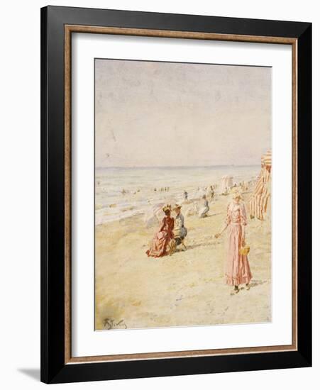La Plage, Ostende-Alfred Emile Léopold Stevens-Framed Giclee Print