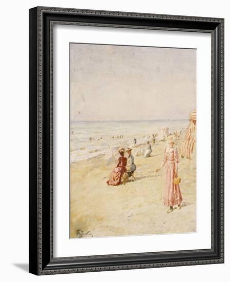 La Plage, Ostende-Alfred Emile Léopold Stevens-Framed Giclee Print