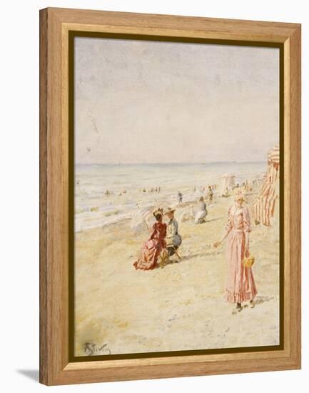 La Plage, Ostende-Alfred Emile Léopold Stevens-Framed Premier Image Canvas