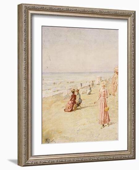 La Plage, Ostende-Alfred Emile Léopold Stevens-Framed Giclee Print