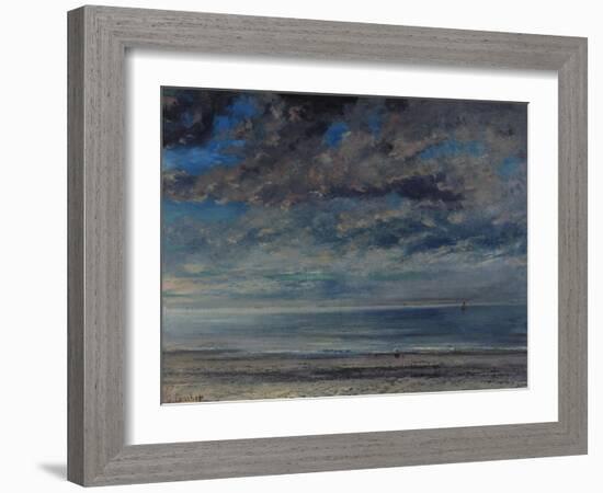 La Plage, Soleil Couchant, 1867-Gustave Courbet-Framed Giclee Print