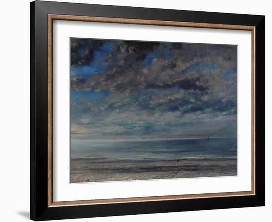La Plage, Soleil Couchant, 1867-Gustave Courbet-Framed Giclee Print