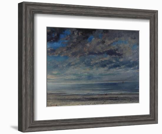 La Plage, Soleil Couchant, 1867-Gustave Courbet-Framed Giclee Print