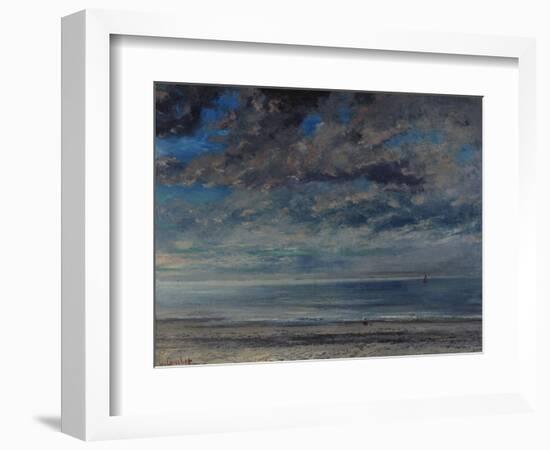 La Plage, Soleil Couchant, 1867-Gustave Courbet-Framed Giclee Print