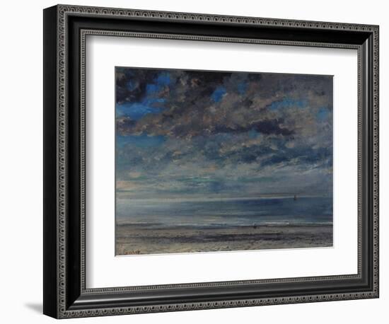 La Plage, Soleil Couchant, 1867-Gustave Courbet-Framed Giclee Print