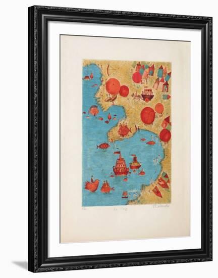 La Plage-Francoise Deberdt-Framed Premium Edition