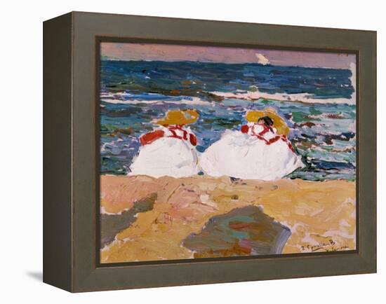 La playa de Valencia.-Joaquin Sorolla-Framed Premier Image Canvas