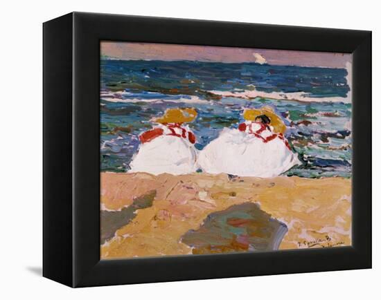 La playa de Valencia.-Joaquin Sorolla-Framed Premier Image Canvas