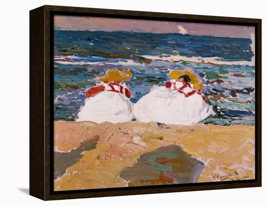 La playa de Valencia.-Joaquin Sorolla-Framed Premier Image Canvas