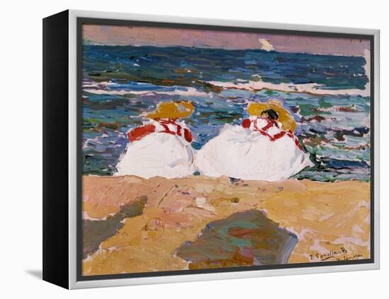 La playa de Valencia.-Joaquin Sorolla-Framed Premier Image Canvas