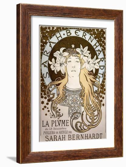 La Plume', Featuring Sarah Bernhardt, 1896-Alphonse Mucha-Framed Giclee Print