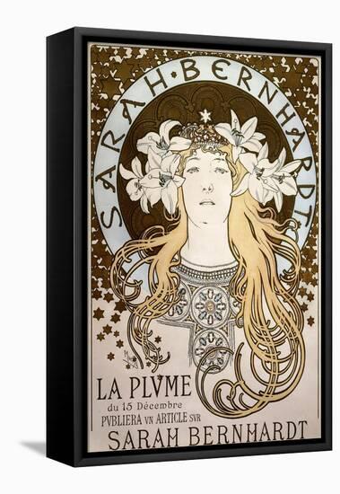 La Plume', Featuring Sarah Bernhardt, 1896-Alphonse Mucha-Framed Premier Image Canvas