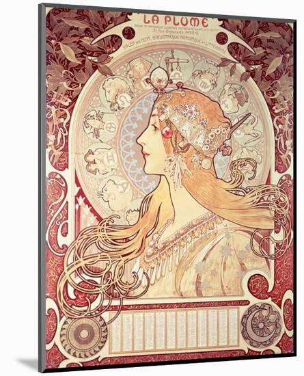 La Plume-Alphonse Mucha-Mounted Premium Giclee Print