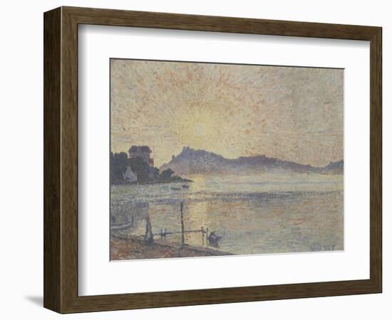 La Pointe De Cougoussa, Sunset, 1925 (Oil on Canvas)-Lucien Pissarro-Framed Giclee Print