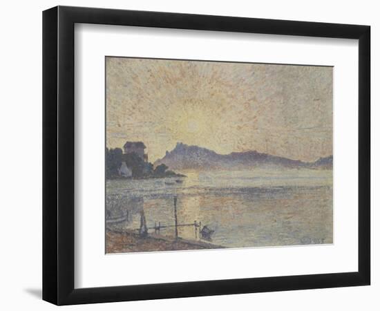 La Pointe De Cougoussa, Sunset, 1925 (Oil on Canvas)-Lucien Pissarro-Framed Giclee Print