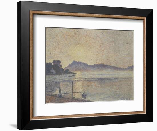 La Pointe De Cougoussa, Sunset, 1925 (Oil on Canvas)-Lucien Pissarro-Framed Giclee Print